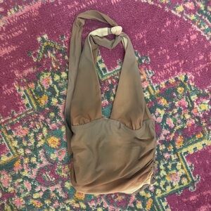 Tillys green/cream ombre halter top